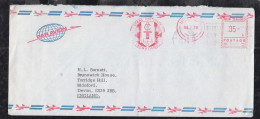 New Zealand 1978 Meter Airmail Cover 35c UPPER HUTT To Bideford England Central Institute Of Technology - Lettres & Documents