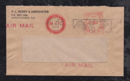 New Zealand 1979 Meter Airmail Cover 50c Christchurch - Cartas & Documentos