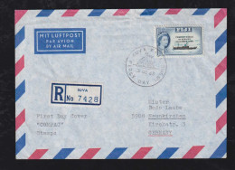 Fiji 1963 Airmail Registered FDC Cover SUVA X NEUNKIRCHEN Germany COMPAC Stamp - Fiji (...-1970)