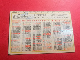 1963 L'ecclesia  Bari Cartoleria Libreria Calendario Tascabile - Small : 1961-70