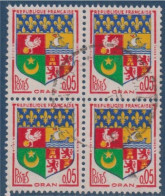 Bloc De 4 De Feuille Oblitérés, Armoiries De Villes: Oran N°1230A - 1941-66 Wappen