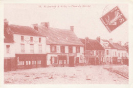 SAINT ARNOULT EN YVELINES PLACE DU MARCHE AVEC PUB VERSO BIJOUTERIE LE CERF D'OR 1990 - St. Arnoult En Yvelines