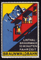 Um 1930 Braunwald Bahn, Postfrische Vignette Mit Originalgummi - Railway