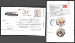 India 2023 Registered Cover, Mahatma Gandhi, Odd Shape, Round, Azadi Ka Amrit, EMS (**) Inde Indien - Lettres & Documents