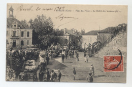 32 - RISCLE - Fête Des Fleurs 1909 - Défilé Des Voitures - Carte Peu Courante - - Riscle