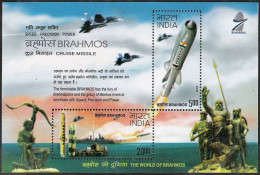 INDIA 2008 BRAHMOS MISSILE MINIATURE SHEET MS MNH - Unused Stamps