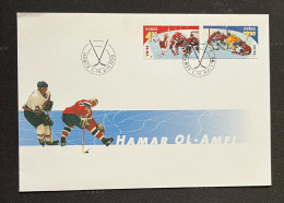 1999 Norway Ice Hockey Championships HAMAR Postmark First Day Cover - Eishockey