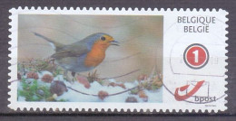 België - Duostamp - Vogels - Roodborstje  - Zonder Papierresten - Oblitérés