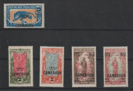 Cameroun 1924-25 Série Courante Surchargée 101-5, 5 Val * Charnière MH - Unused Stamps
