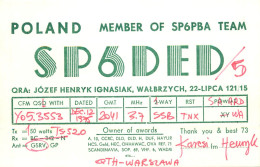 Radio Amateur QSL Card Poland SP6PBA SP6DED Y053553 Warszawa - Radio Amateur