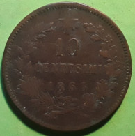 Monnaie Moneta Coin   Italia 10 Centesimi ,  , Vittorio Emanuele II , 1863 - 1861-1878 : Victor Emmanuel II.