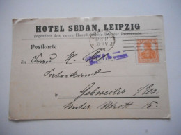 ENVELOPPE ALSACE / ALLEMAGNE 1917 LEIPZIG, HOTEL SEDAN   POUR GUEBWILLER  COMMERCIALE - Collections (sans Albums)
