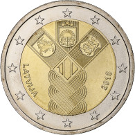 Lettonie, 2 Euro, 100 Ans Des Pays Baltes, 2018, SPL+, Bimétallique - Latvia
