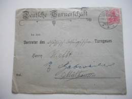 ENVELOPPE ALSACE / ALLEMAGNE1907 DEUTSCHE TURNERSCHAFT POUR GUEBWILLER  COMMERCIALE - Collections (sans Albums)