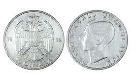 JUGOSLAVIA 20 DINARA 1938 IN ARGENTO KM# 23 - Yougoslavie