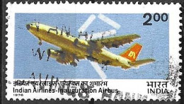 INDIA - 1976 - INDIAN AIRLINES AIRBUS -  USATO (YVERT 503 - MICHEL 701) - Gebraucht