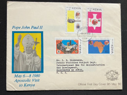 1980 Kenya Pope John Paul II Visit  First Day Cover With New Issue Brochure - Kenia (1963-...)