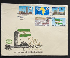 1981 Kenya OAU Summit Flags Aviation Airport  First Day Cover With New Issue Brochure - Kenia (1963-...)