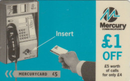 PHONE CARD REGNO UNITO MERCURY (E83.15.7 - Mercury Communications & Paytelco