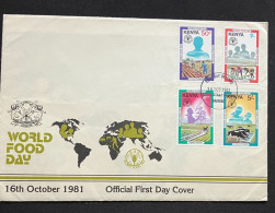 1981 Kenya FAO World Food Day  First Day Cover With New Issue Brochure - Kenia (1963-...)