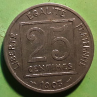 Monnaie Moneta Coin   France , 25 C Centimes PATEY , 1903 - 25 Centimes