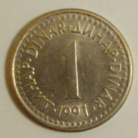 Jugoslavija, Year 1991, Used; 1 Dinar - Joegoslavië
