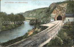 42244256 Lichtenwalde Sachsen Harrasfelsen Mit Koernerkreuz Eisenbahn Tunnel Lic - Niederwiesa