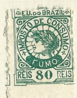 Timbres Taxe   Bresil  -  Brazil  -   Cigarettes   -imposto De Consumo   - Fumo  - 80 Reis - Postage Due