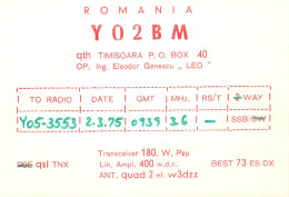 Radio Amateur QSL Card Romania Y02BM Timisoara Y05-3553 - Radio Amateur