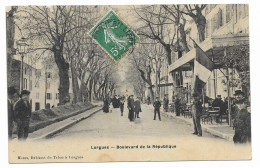CPA Circulée En 1910 - LORGUES - Boulevard De La République - Belle Animation - - Lorgues