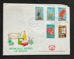 1987 Kenya Medicinal Herbs Plants Health Pharmacy First Day Cover With New Issue Brochure - Kenia (1963-...)