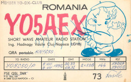 Radio Amateur QSL Card Romania Y05AEX Vasile Cluj Napoca Y05CSO - Radio Amateur