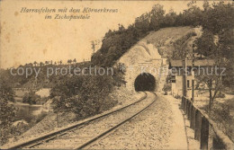 42243636 Zschopautal Harrasfelsen Mit Koernerkreuz Eisenbahn Tunnel Zschopau - Zschopau