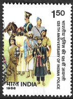 INDIA - 1986 - POLIZIA INDIANA - 1,50 R - USATA (YVERT 881- MICHEL 1065) - Oblitérés