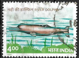 INDIA - 1991 - MAMMIFERI ACQUATICI - DELFINO DI FIUME - USATO (YVERT 1089- MICHEL 1291) - Used Stamps