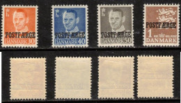 DENMARK DANMARK DÄNEMARK 1949 1950 POSTFAERGE MH(*) MI 31 -32 33 34 Postfähre Paketmarken Parcel Post - Colis Postaux