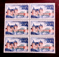 France 1961 Bloc De 6 Timbres Neuf** YV N° 1313 Chateau De Sully - Feuilles Complètes