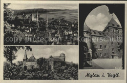 42240954 Mylau Ortsblick Burg Burghof Mylau - Mylau