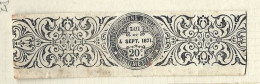 Timbres Taxe  -  Canada - Loi Du 4 Septembre 1871 -  20 Allumettes - Fiscale Zegels