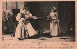 Scène D'Anniversaire - Une Jeune Mère Et Ses Filles (en Photo) Carte De 1901 Dos Simple - Anniversaire