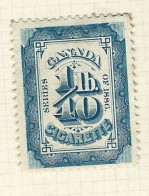 Timbres Taxe  -  Canada - Cigarette - 1886 - 40 - Revenues