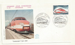 FDC TURBOTRAIN TGV 001 31/08/1974 - Treinen