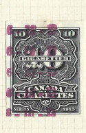 Timbres Taxe  -  Canada - Cigarette -  Series 1915  - 10 Cigarettes - Fiscale Zegels