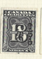 Timbres Taxe  -  Canada - Cigarette - Series A  - 18 Cigarettes - Fiscale Zegels