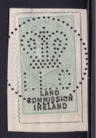 Ireland Fiscal / Revenue Land Comission 1/- Green And Black Barefoot 10 Good Used. On A Piece - Gebraucht