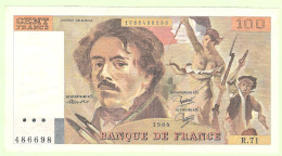 Billet 100 Fr - DELACROIX - - 1984 - Série R .71 - 100 F 1978-1995 ''Delacroix''