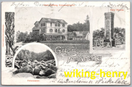 Felsberg Im Odenwald - S/w Litho Gruss Vom Felsberg Mit Hotel Sommerfrische Felsberg Ohly Turm & Felsenmeer Reichenbach - Odenwald