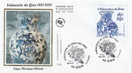 Fdc 2021_Enveloppe 1er Jour_fdc_soie_Faïencerie De Gien. Oblit. PJ 45 Gien 02/07/2021. - 2020-…