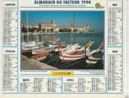 Calendrier-Almanach Des P.T.T 1994 Iles Ioniennes-La Ciotat (13)-Département AIN-01-Référence 411 - Groot Formaat: 1991-00