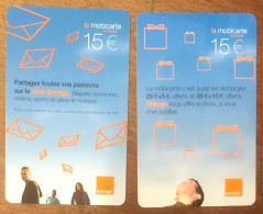 2 CARTE ORANGE MOBICARTE PÉCIMEN MBC MOBI TELEFONKARTE SCHEDA TARJETA PHONECARD PREPAID PREPAYÉE CALLING CARD - Mobicartes (GSM/SIM)